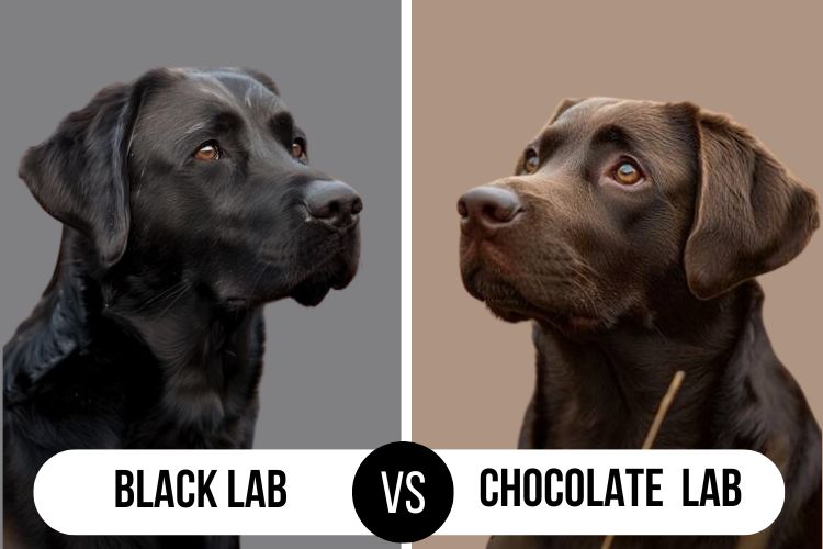 Chocolate Lab and a Black Lab